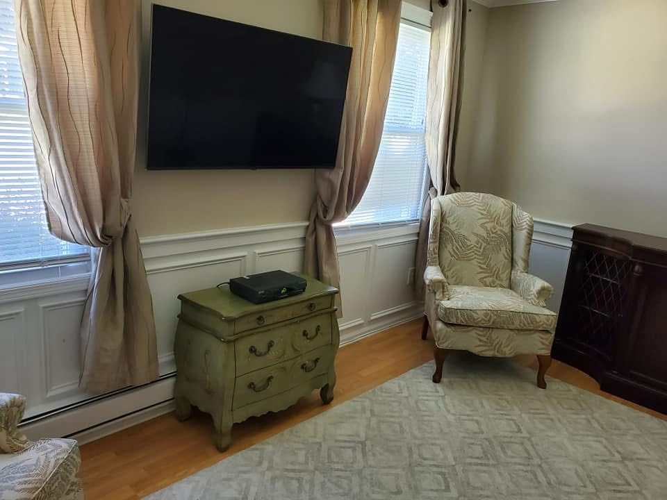 Living room with wainscoting panels